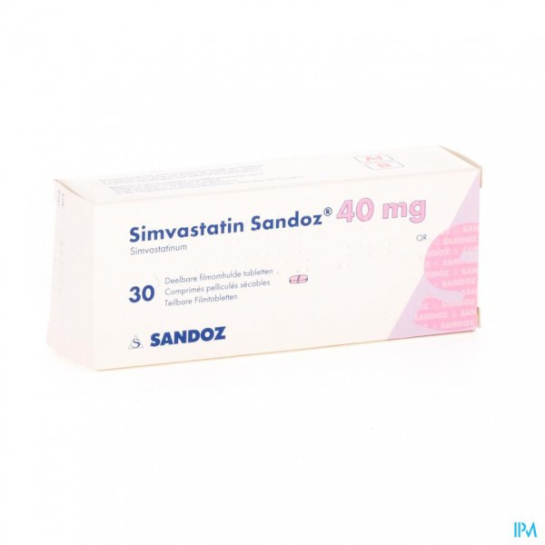 Simvastatin Sandoz 40mg Comp 30 Alu Pvc Apotheek Maes