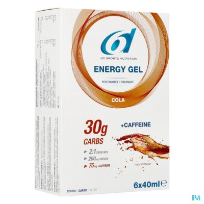 6D SIXD ENERGY + CAFFEINE GEL COLA 6X40ML