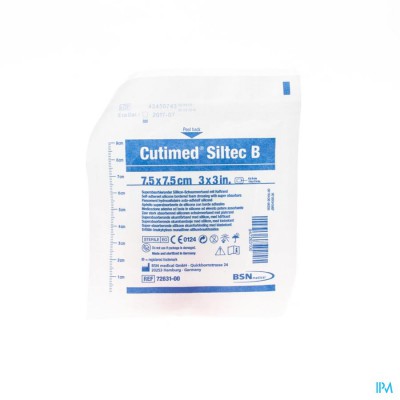 Cutimed Siltec B Kp Steriel 7,5x 7,5cm 1 7328400
