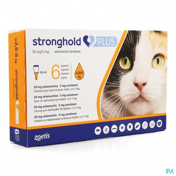 Stronghold Plus 30mg/ 5mg Sol Spot On Kat 6 Maes