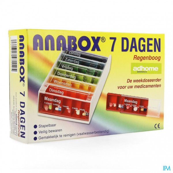 Pillendoos Anabox 7 X 5 Rainbow Nl