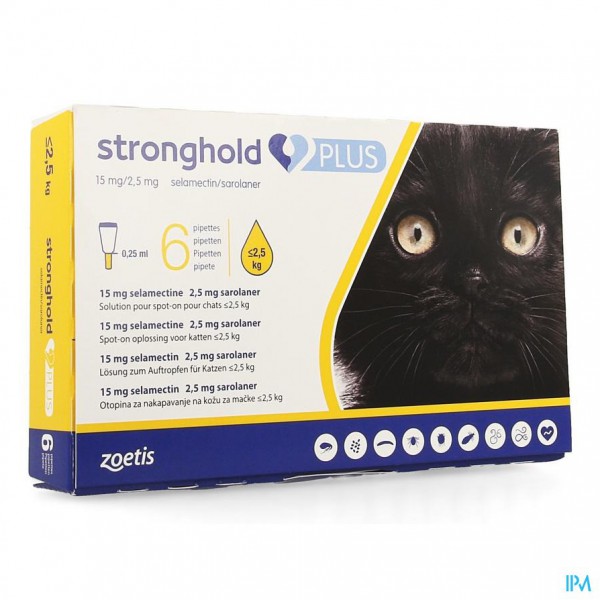 dun marionet vacht Stronghold Plus 15mg/ 2,5mg Sol Spot On Kat 6 | Apotheek Maes